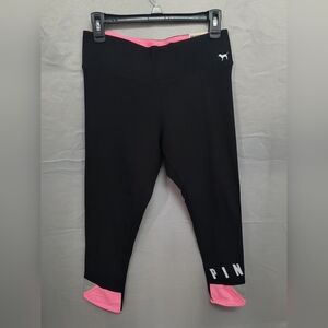 PINK Victoria's Secret Black and Pink Leggings